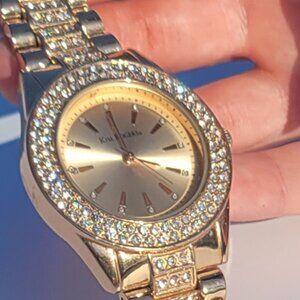 Kim Rogers Rosy Gold Bedazzled Watch